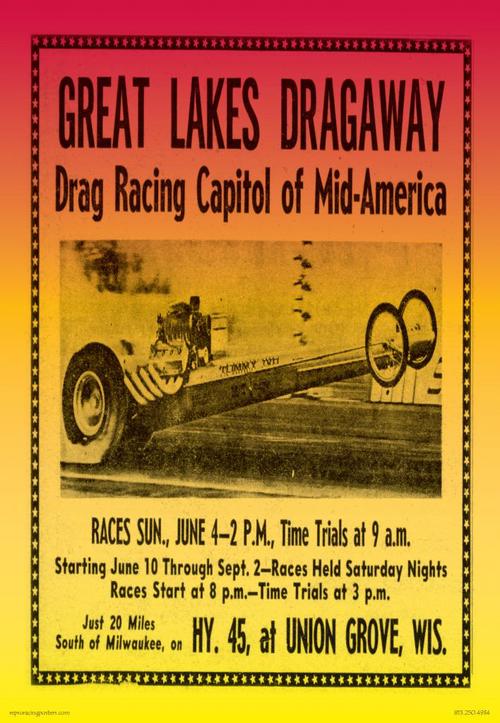 Great Lakes Dragaway Race Poster 1967  Ivo