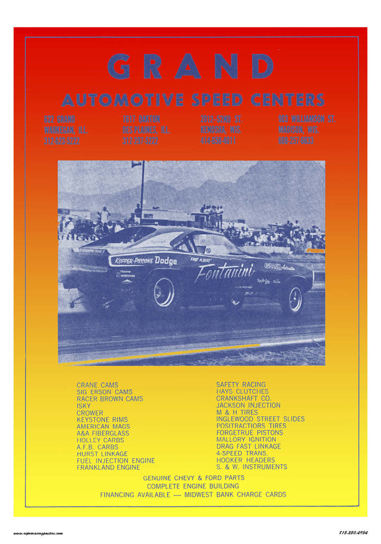 Grand Speed Center-Fontanini Racing Poster 1960's