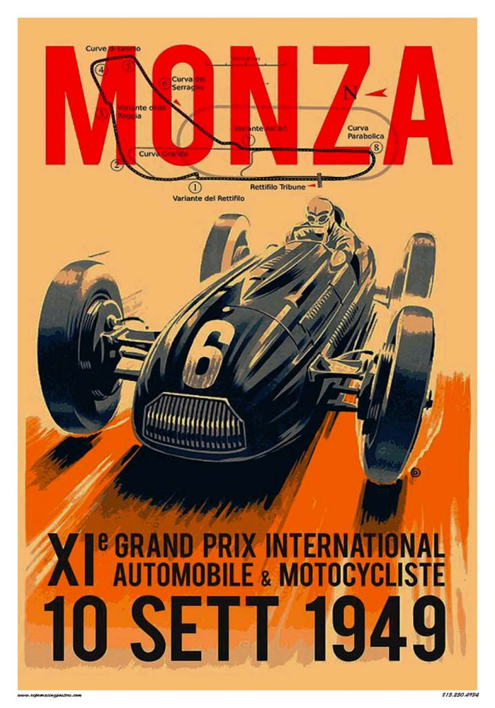 Monza Italy Racing Poster 1949 | CrashDaddy Racing DecalsCrashDaddy ...