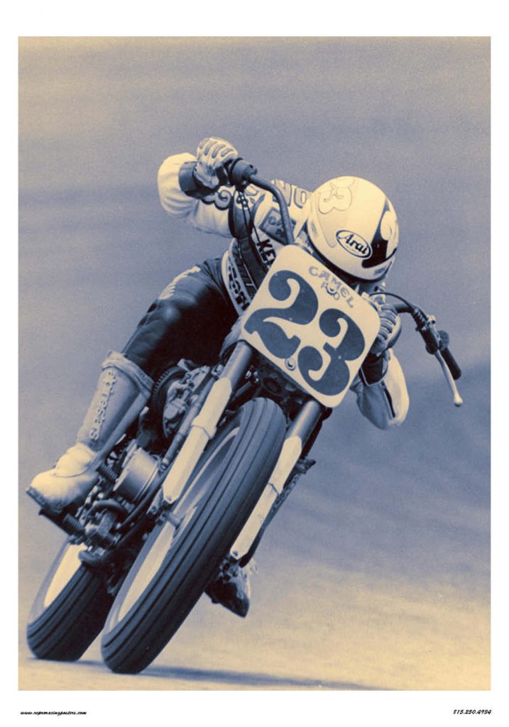 Flat Track Motorcycle Tucked In Race Poster 1970's | CrashDaddy Racing ...