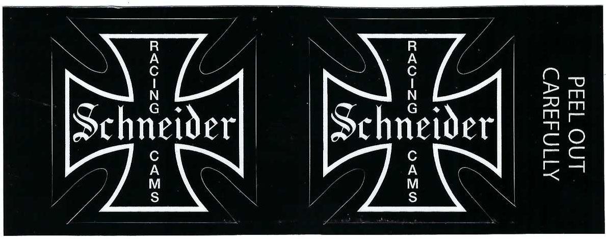Schneider Racing Cams Decals Stickers 2 Inches Paired Iron Cross