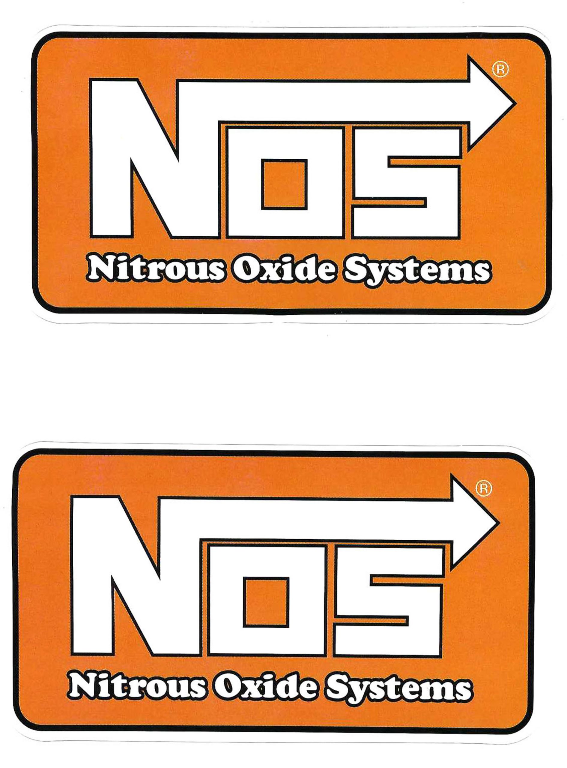 NOS Nitrous Oxide Racing Decals Stickers Set of 2