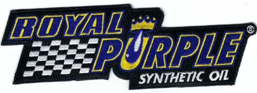 Royal Purple Racing Patch Iron On Black Cloth